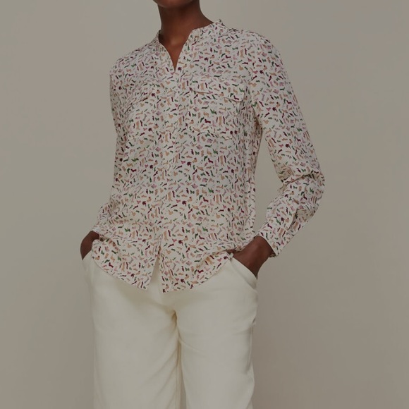 Whistles Shoe Print Silk Shirt - Picture 1 of 10